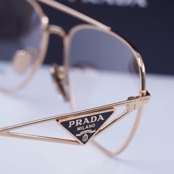 Prada PRB50V SVF1O1 Aviator Eyeglasses - Rose Gold 59mm - Picture 9 of 10
